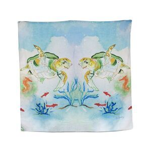 Betsy Drake Sea Turtle Print Shower Curtain 70 X 72 In.